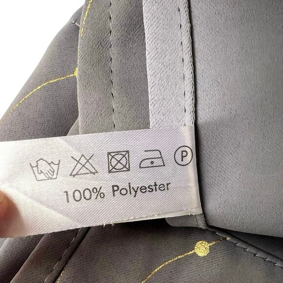 2 Panels Blackout Curtains Dark Gray Gold Accents Grommet Hanging 52” x 84” READ - Picture 6 of 13